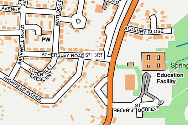 S71 3RT map - OS OpenMap – Local (Ordnance Survey)