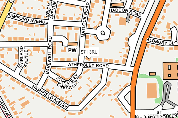 S71 3RU map - OS OpenMap – Local (Ordnance Survey)