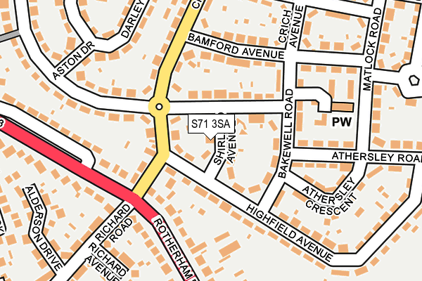S71 3SA map - OS OpenMap – Local (Ordnance Survey)