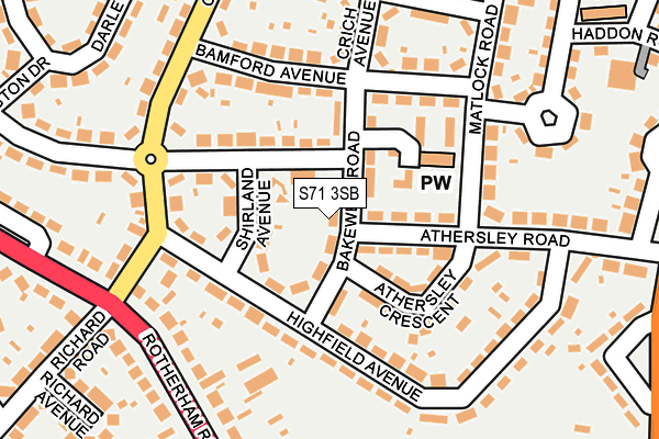 S71 3SB map - OS OpenMap – Local (Ordnance Survey)