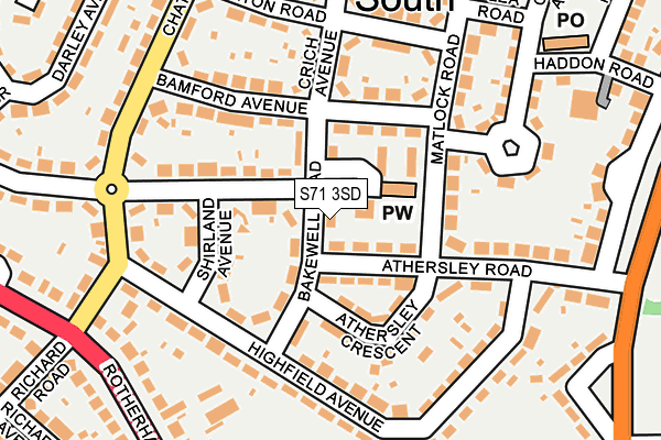 S71 3SD map - OS OpenMap – Local (Ordnance Survey)