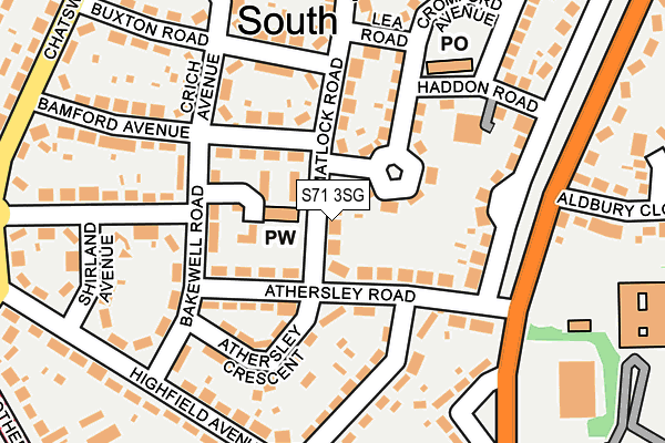 S71 3SG map - OS OpenMap – Local (Ordnance Survey)