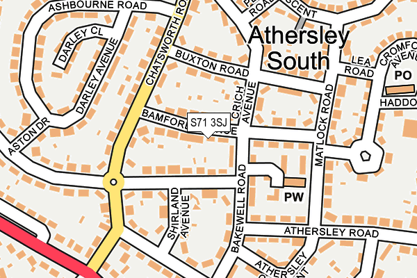 S71 3SJ map - OS OpenMap – Local (Ordnance Survey)