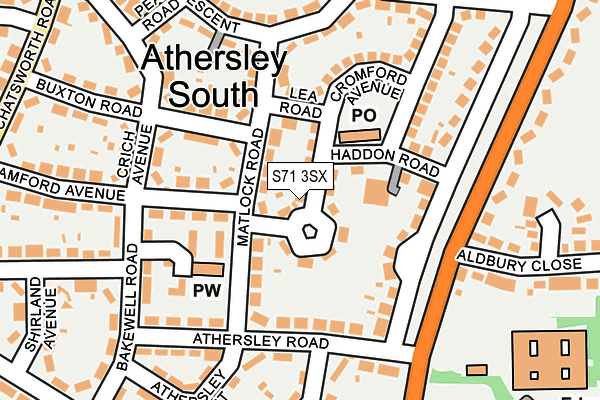 S71 3SX map - OS OpenMap – Local (Ordnance Survey)