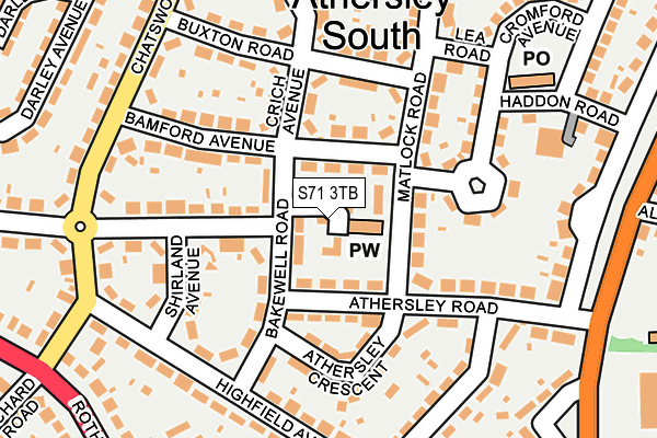 S71 3TB map - OS OpenMap – Local (Ordnance Survey)