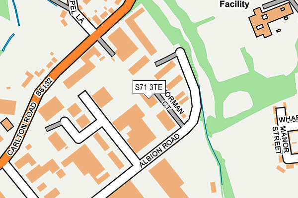 S71 3TE map - OS OpenMap – Local (Ordnance Survey)