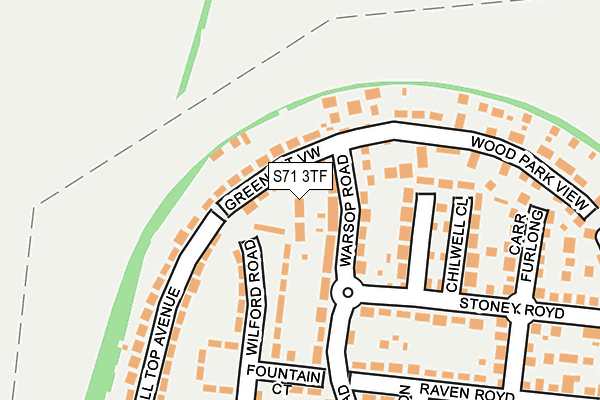 S71 3TF map - OS OpenMap – Local (Ordnance Survey)