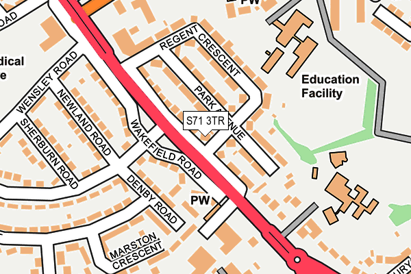 S71 3TR map - OS OpenMap – Local (Ordnance Survey)