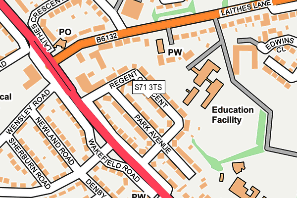 S71 3TS map - OS OpenMap – Local (Ordnance Survey)