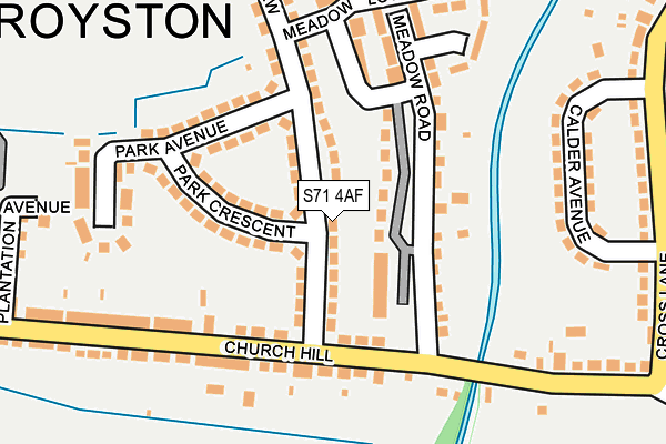 S71 4AF map - OS OpenMap – Local (Ordnance Survey)