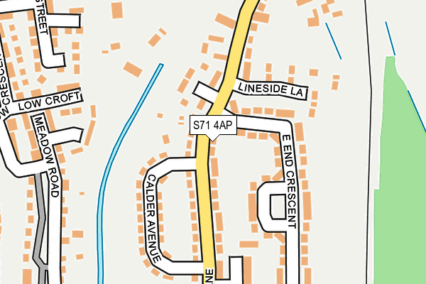 S71 4AP map - OS OpenMap – Local (Ordnance Survey)