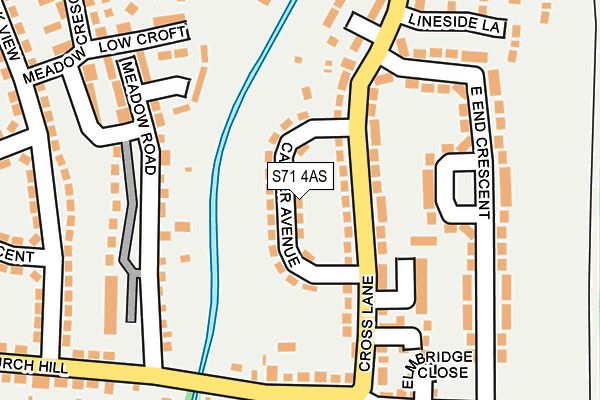 S71 4AS map - OS OpenMap – Local (Ordnance Survey)