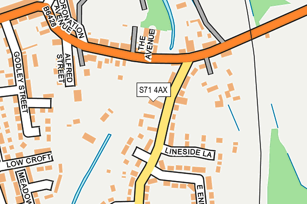 S71 4AX map - OS OpenMap – Local (Ordnance Survey)