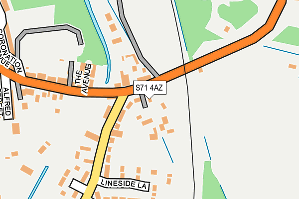 S71 4AZ map - OS OpenMap – Local (Ordnance Survey)
