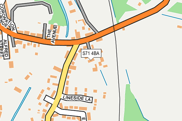 S71 4BA map - OS OpenMap – Local (Ordnance Survey)