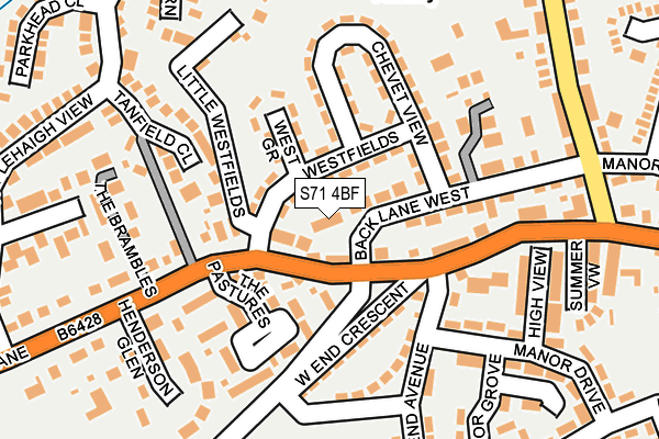 S71 4BF map - OS OpenMap – Local (Ordnance Survey)