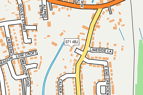 S71 4BJ map - OS OpenMap – Local (Ordnance Survey)