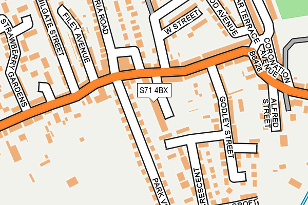 S71 4BX map - OS OpenMap – Local (Ordnance Survey)