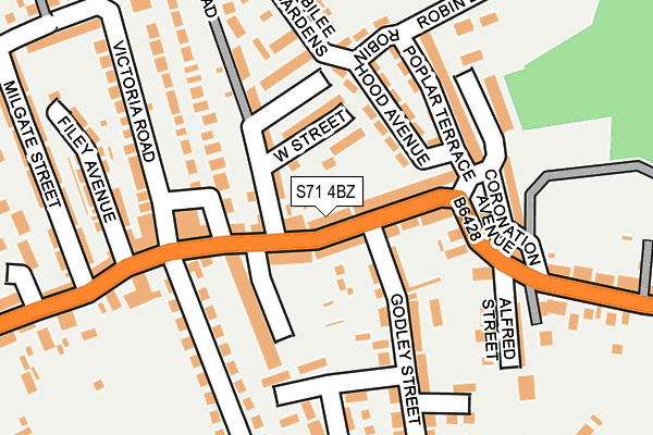 S71 4BZ map - OS OpenMap – Local (Ordnance Survey)