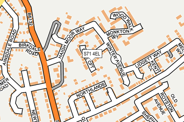 S71 4EL map - OS OpenMap – Local (Ordnance Survey)