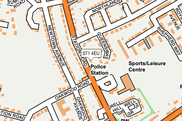 S71 4EU map - OS OpenMap – Local (Ordnance Survey)
