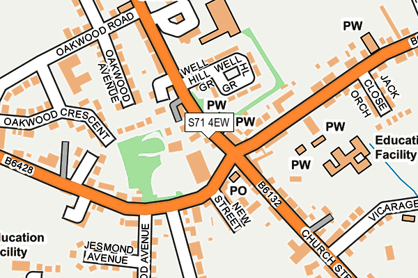 S71 4EW map - OS OpenMap – Local (Ordnance Survey)