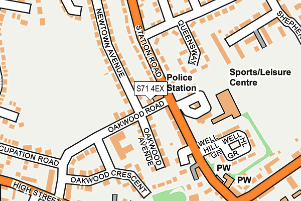 S71 4EX map - OS OpenMap – Local (Ordnance Survey)