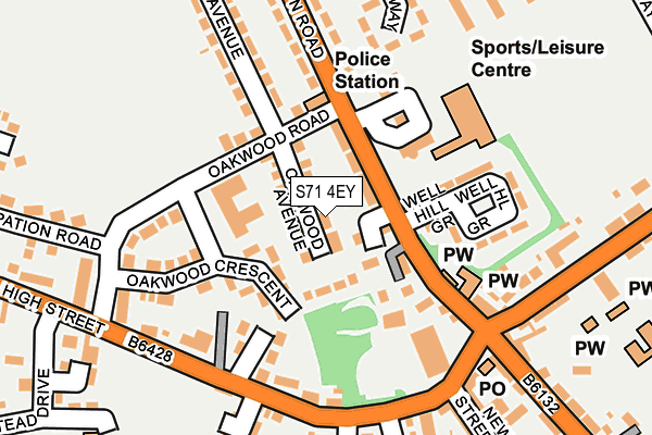 S71 4EY map - OS OpenMap – Local (Ordnance Survey)