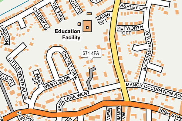 S71 4FA map - OS OpenMap – Local (Ordnance Survey)
