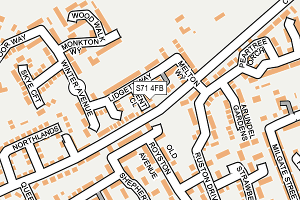 S71 4FB map - OS OpenMap – Local (Ordnance Survey)