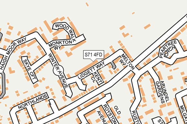 S71 4FD map - OS OpenMap – Local (Ordnance Survey)