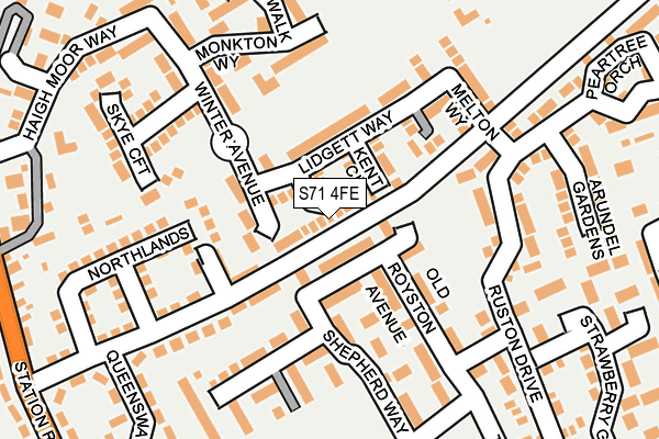 S71 4FE map - OS OpenMap – Local (Ordnance Survey)