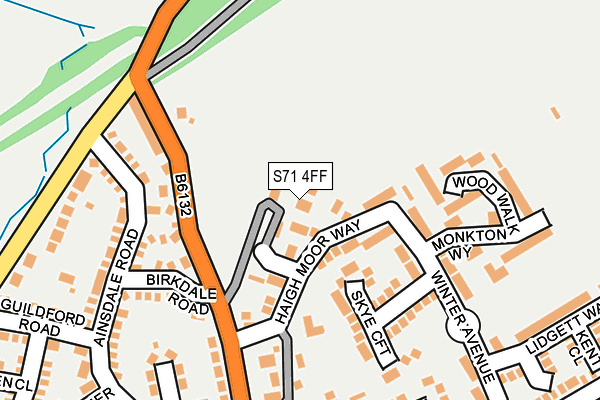 S71 4FF map - OS OpenMap – Local (Ordnance Survey)