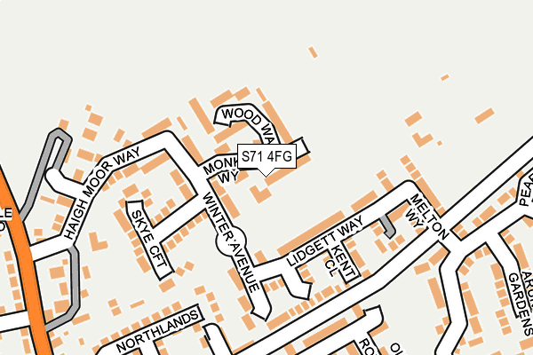 S71 4FG map - OS OpenMap – Local (Ordnance Survey)