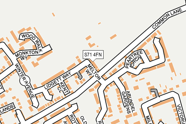 S71 4FN map - OS OpenMap – Local (Ordnance Survey)