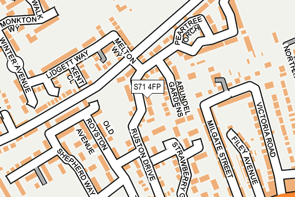 S71 4FP map - OS OpenMap – Local (Ordnance Survey)