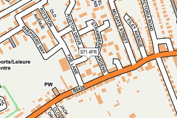 S71 4FR map - OS OpenMap – Local (Ordnance Survey)