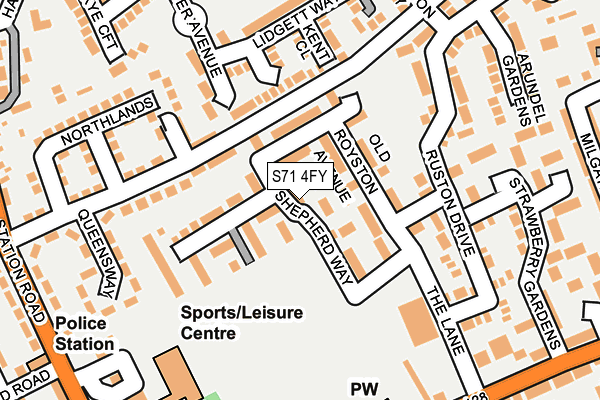 S71 4FY map - OS OpenMap – Local (Ordnance Survey)