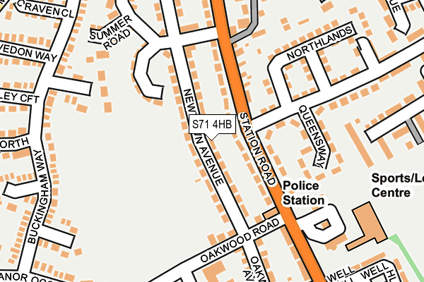 S71 4HB map - OS OpenMap – Local (Ordnance Survey)