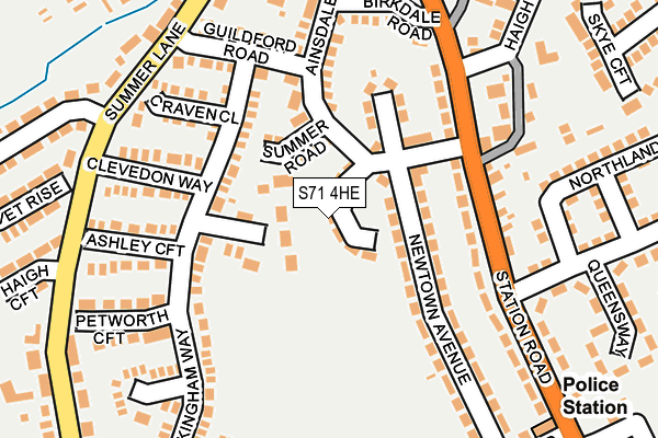 S71 4HE map - OS OpenMap – Local (Ordnance Survey)