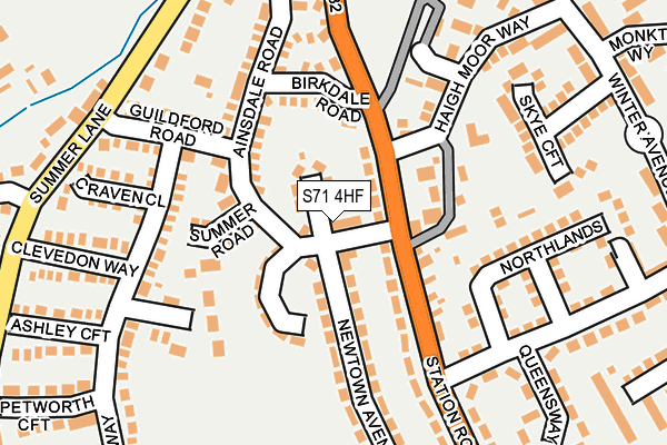 S71 4HF map - OS OpenMap – Local (Ordnance Survey)