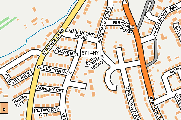 S71 4HY map - OS OpenMap – Local (Ordnance Survey)