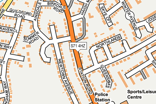 S71 4HZ map - OS OpenMap – Local (Ordnance Survey)
