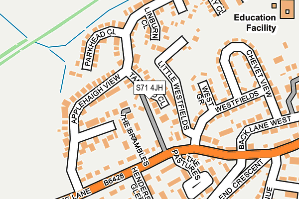 S71 4JH map - OS OpenMap – Local (Ordnance Survey)
