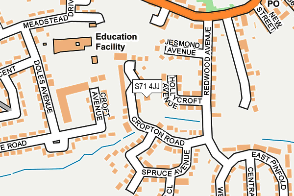 S71 4JJ map - OS OpenMap – Local (Ordnance Survey)