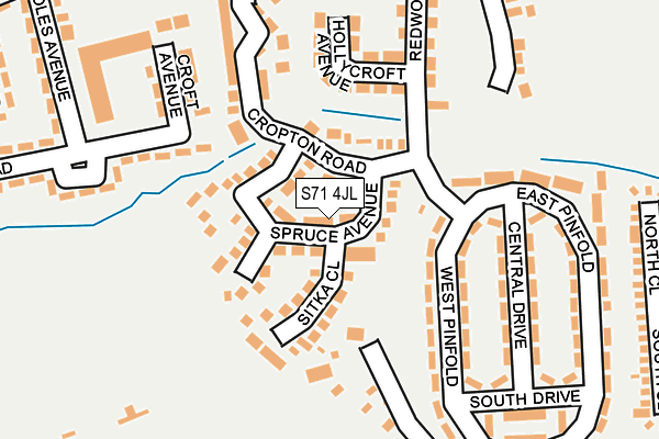 S71 4JL map - OS OpenMap – Local (Ordnance Survey)