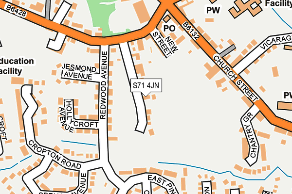 S71 4JN map - OS OpenMap – Local (Ordnance Survey)