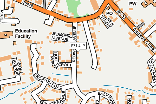 S71 4JP map - OS OpenMap – Local (Ordnance Survey)