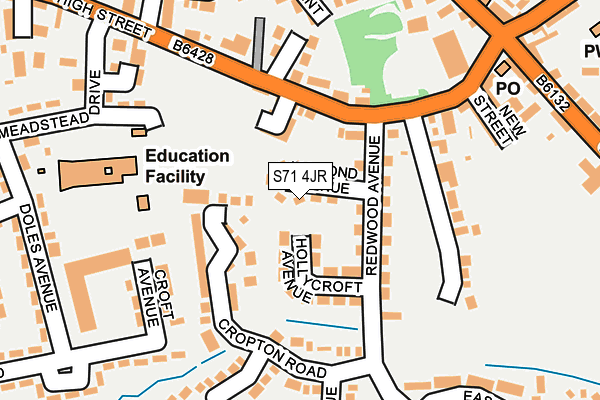 S71 4JR map - OS OpenMap – Local (Ordnance Survey)