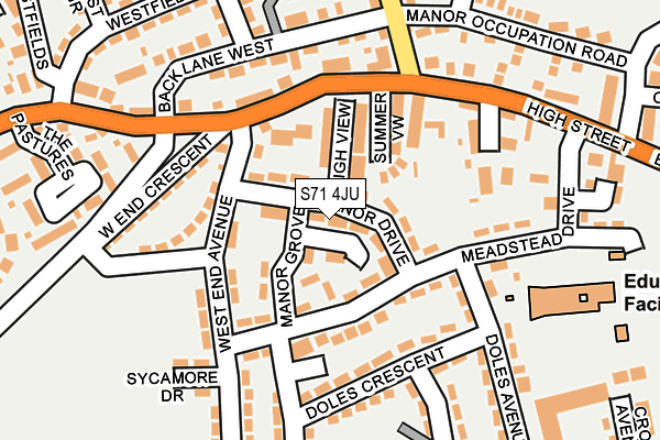 S71 4JU map - OS OpenMap – Local (Ordnance Survey)